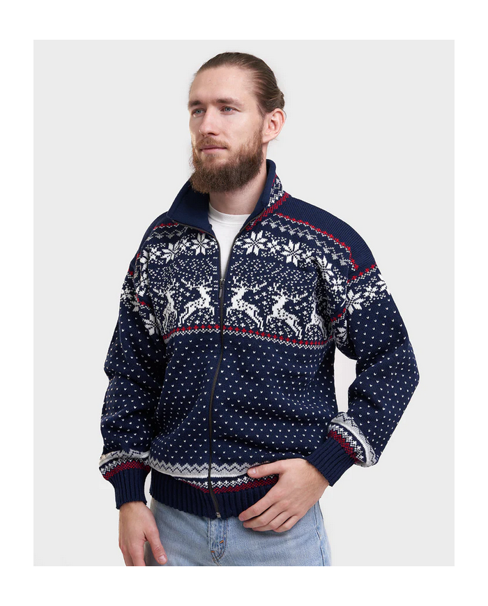 Reindeer zipper cardigan