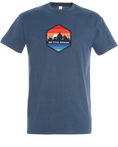 Pánske bavlnené tričko - Adventure šesťuholník Pánske bavlnené tričko - Adventure šesťuholník