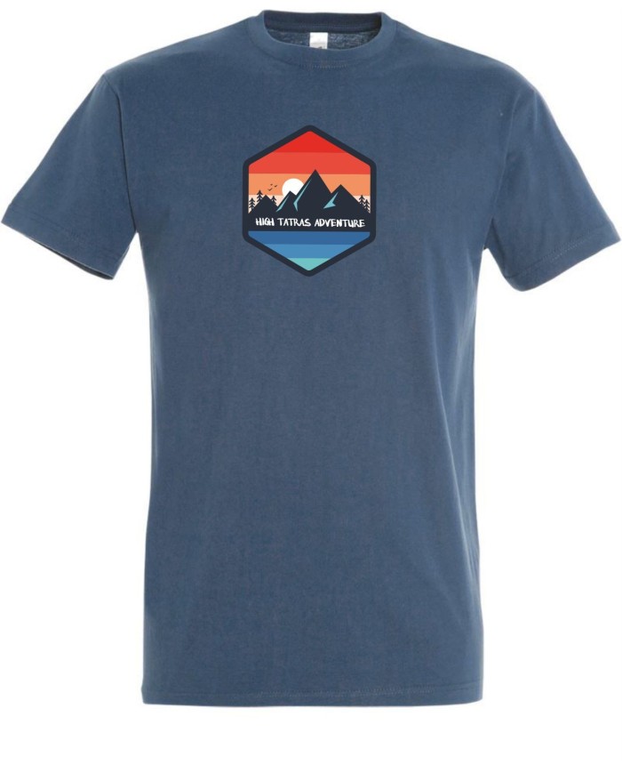 Pánske bavlnené tričko - Adventure šesťuholník