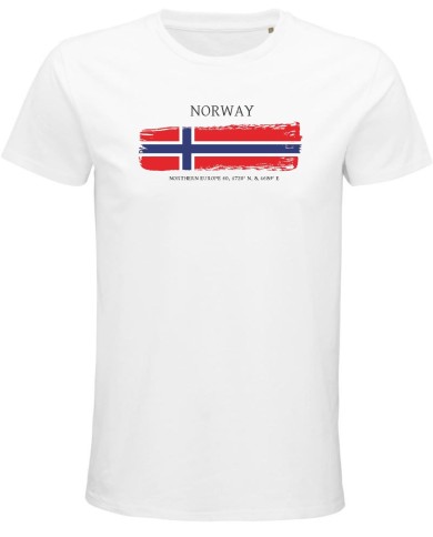 Pánske bavlnené tričko - Vlajka Nórska Pánske bavlnené tričko - Vlajka Nórska