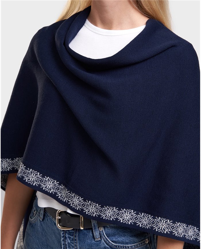 Vilo multi-wear jacquard knit poncho