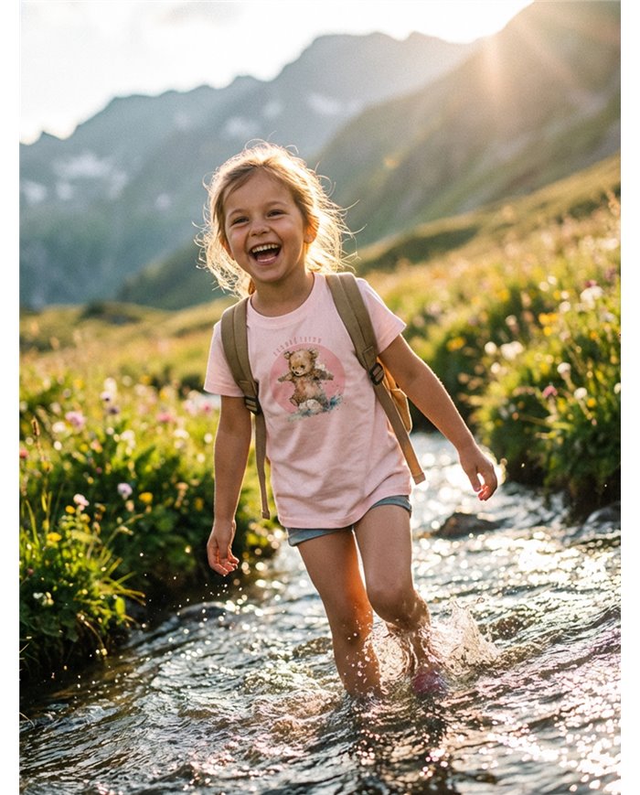TATLAND CHILDREN'S T-SHIRT PINK TEDDY BEAR