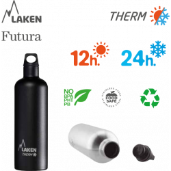 St. steel thermo bottle 18/8  - 0,35L  - Black
