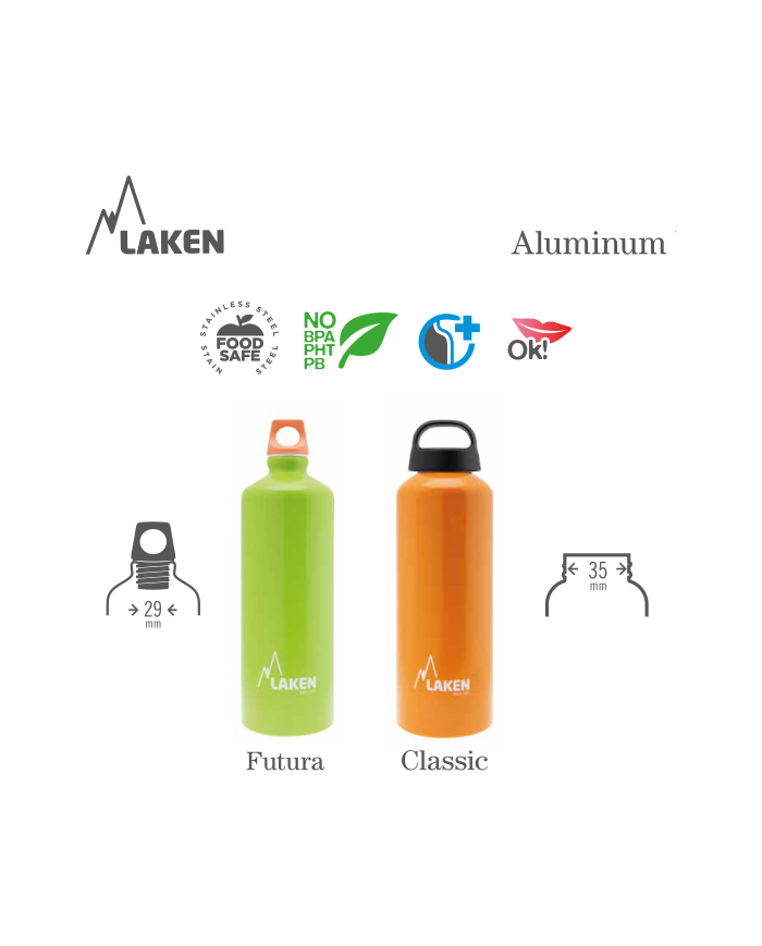 LAKEN CLASSIC | HLINÍKOVÁ LÁHEV | 600 ML | ORANŽOVÁ